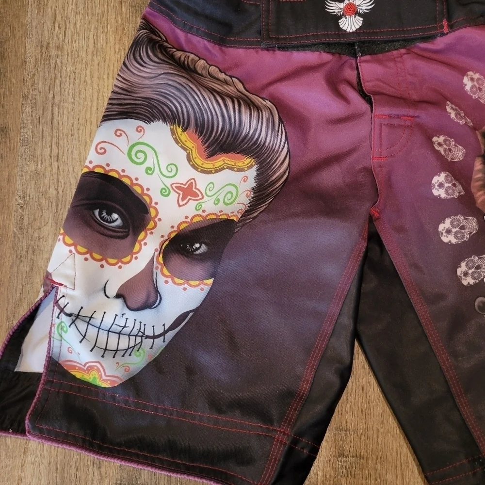 RAVEN Colorful Day of the Dead Board Shorts